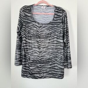 Tiger Printed Burnout Top Animal print size L